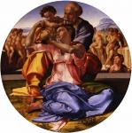 Микеланджело Буонарроти. Святое семейство с младенцем Св.Иоанном Крестителем. 1504-1505. Флоренция. Галерея Уффици
